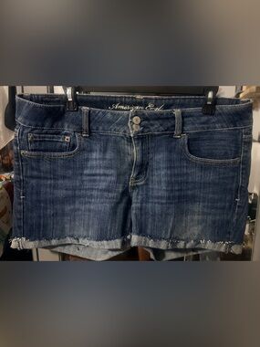 American Eagle Dark Wash Denim Shorts Size 12                          #52